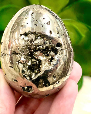 Pyrite Sphere 57mm MS - Pyrite Egg - Crystal Grid - Altar Decor - Protection Stone - Solar Plexus Chakra - Reiki Stones - Fools Gold