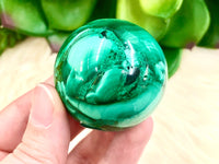 Real Malachite Crystal Sphere 41mm MX - Altar Decor -  Crystal Grid - Heart Chakra Crystal - Genuine Malachite - Reiki Stones