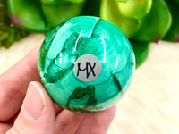 Real Malachite Crystal Sphere 41mm MX - Altar Decor -  Crystal Grid - Heart Chakra Crystal - Genuine Malachite - Reiki Stones