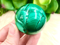 Real Malachite Crystal Sphere 41mm MX - Altar Decor -  Crystal Grid - Heart Chakra Crystal - Genuine Malachite - Reiki Stones