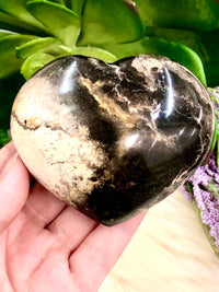 Black Opal Heart 78mm MZ - Protection Stone - Root Chakra Stone - Healing Crystals - Altar Stone - Crystal Grid - Meditation Stone