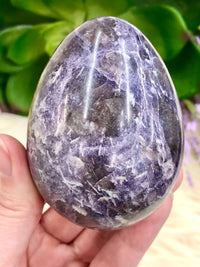 Lepidolite Egg with Smoky Inclusions 73mm PH - Crystals and Stones - Crystal Grid - Meditation Space - Altar Decor - Witchy Gifts