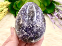 Lepidolite Egg with Smoky Inclusions 73mm PH - Crystals and Stones - Crystal Grid - Meditation Space - Altar Decor - Witchy Gifts