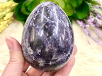 Lepidolite Egg with Smoky Inclusions 73mm PH - Crystals and Stones - Crystal Grid - Meditation Space - Altar Decor - Witchy Gifts