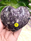 Lepidolite Heart with Smoky Inclusions 80mm PO - Crystals and Stones - Crystal Grid - Meditation Space - Altar Decor - Witchy Gifts