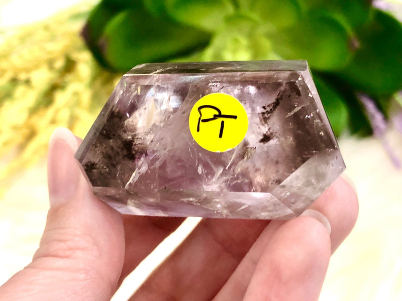 Amethyst Point with Smoky Phantom 50mm PT -  Anxiety Stone -  Crystal Grid - Altar Decor - Amethyst Tower - Chakra Stones - Meditation Stone