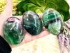 Large Rainbow Fluorite Palm Stone - Protection Stones - Chakra Cleansing Stone - Crystal Grid - Meditation Stone - Altar Decor - Reiki Stone