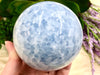 Large Blue Calcite Sphere 82mm NL - Anxiety Stone - Throat Chakra Stone - Ball - Healing Stones - Crystal Grid - Altar Decor - Meditation