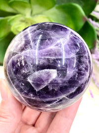 Amethyst Sphere 60mm PG  - Chevron Amethyst - Third Eye Crown Chakra - Amethyst Crystal - Crystal Grid - Meditation Stone - Dream Amethyst