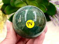 Bloodstone Sphere 47mm PV - Blood Stone - Crystal Grid - Healing Stone - Massage Stone - Root Chakra - Altar Decor - Meditation Stone