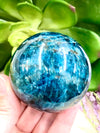 Blue Apatite Sphere 57mm MU - Blue Apatite Ball - Cleansing Stone - Manifestation Crystal - Third Eye Chakra - Throat Chakra - Crystal Grid