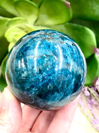 Blue Apatite Sphere 57mm MU - Blue Apatite Ball - Cleansing Stone - Manifestation Crystal - Third Eye Chakra - Throat Chakra - Crystal Grid