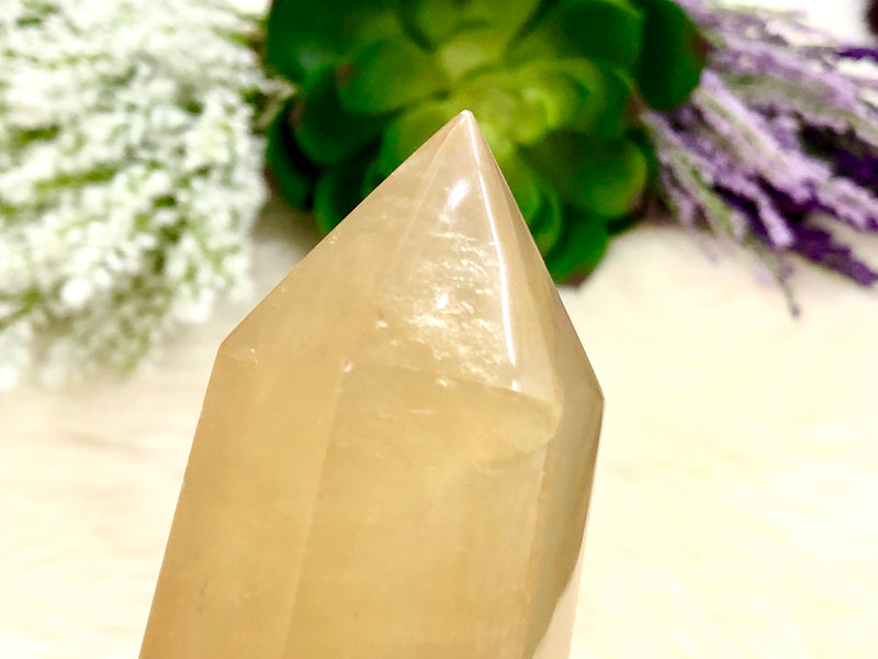 Honey Calcite Tower 53mm XH - Solar Plexus Chakra Stone