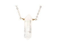 Terminated Clear Crystal Quartz Point Necklace - April Birthstone Jewelry