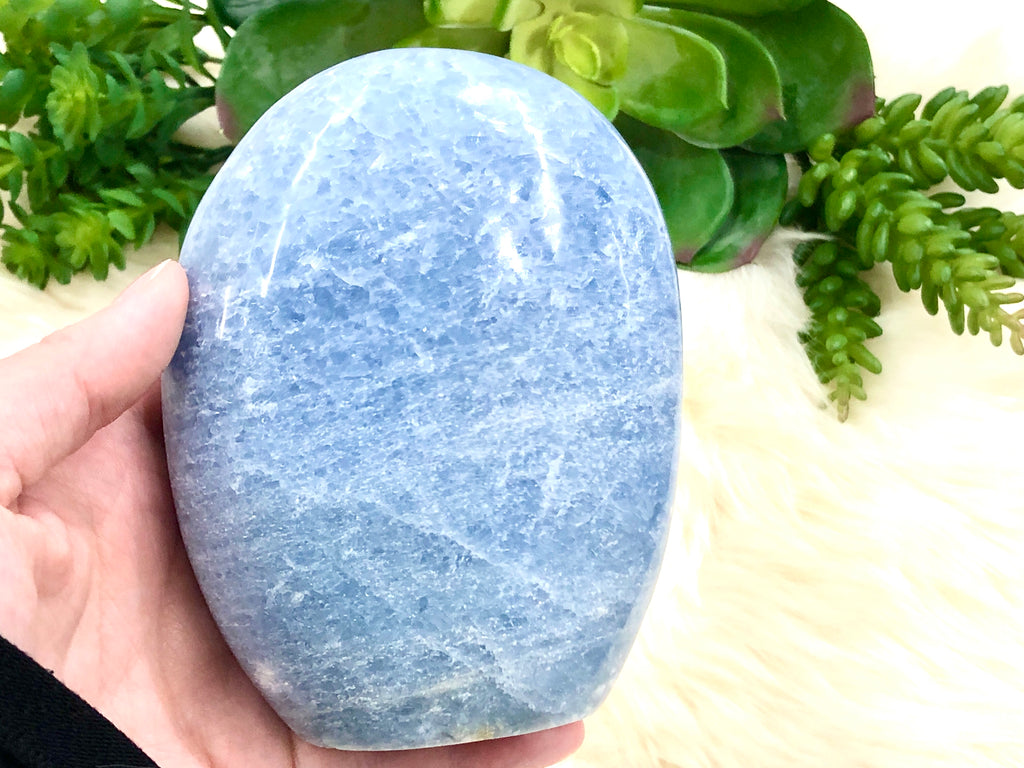 Blue Calcite Freeform Stone 116mm FR