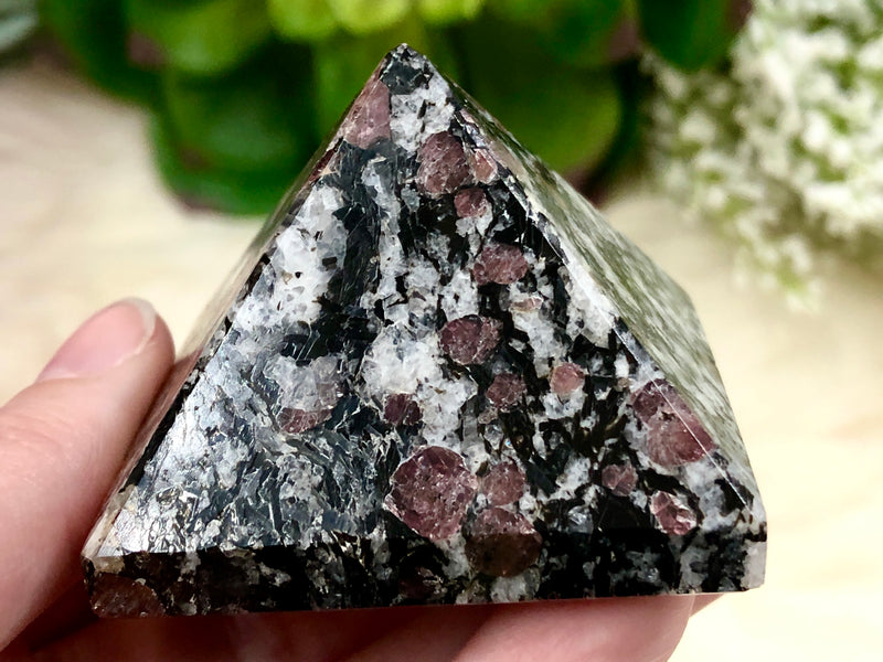 Garnet in Matrix Pyramid 50mm WK - Root Chakra Stone - January Birthstone