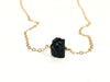Raw Black Tourmaline Single Stone Bar Necklace- Jewelry for Empaths