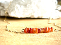 Raw Carnelian Bar Necklace