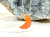 Dainty Carnelian Moon Necklace - Sacral Chakra Healing Necklace