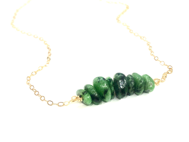 Ruby Zoisite Bar Necklace