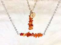 Raw Carnelian Bar Necklace