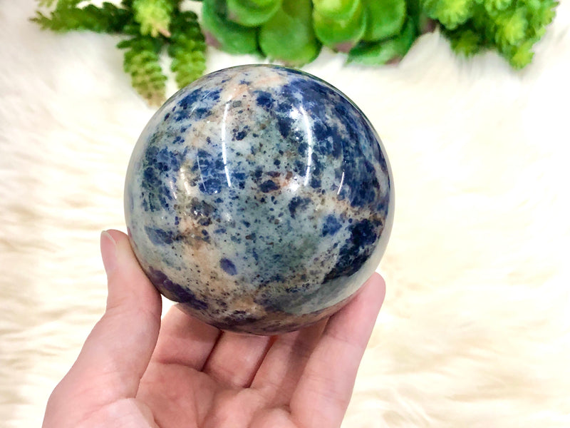 Sodalite Stone Rock Crystal Sphere 77mm IB