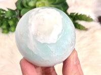 Blue Aragonite Caribbean Calcite Sphere 60mm EO