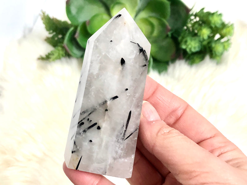 Tourmalinated Quartz Crystal Point 86mm (CH)