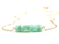 Amazonite Square Stone Bar Necklace