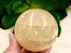 Honey Calcite Sphere 60mm QQ - Solar Plexus Chakra Stone