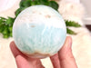 Blue Aragonite Caribbean Calcite Sphere 60mm EO