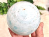 Blue Aragonite Caribbean Calcite Crystal Sphere 75mm DY