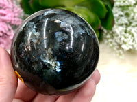 Nuummite 63mm Sphere WI - Third Eye Chakra Stone