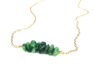 Ruby Zoisite Bar Necklace