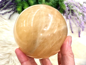 Yellow Honey Calcite Sphere 82mm (BP)