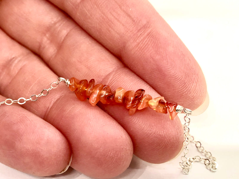 Raw Carnelian Bar Necklace