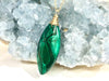 Handcrafted Large Malachite 14K Goldfill Pendant Necklace