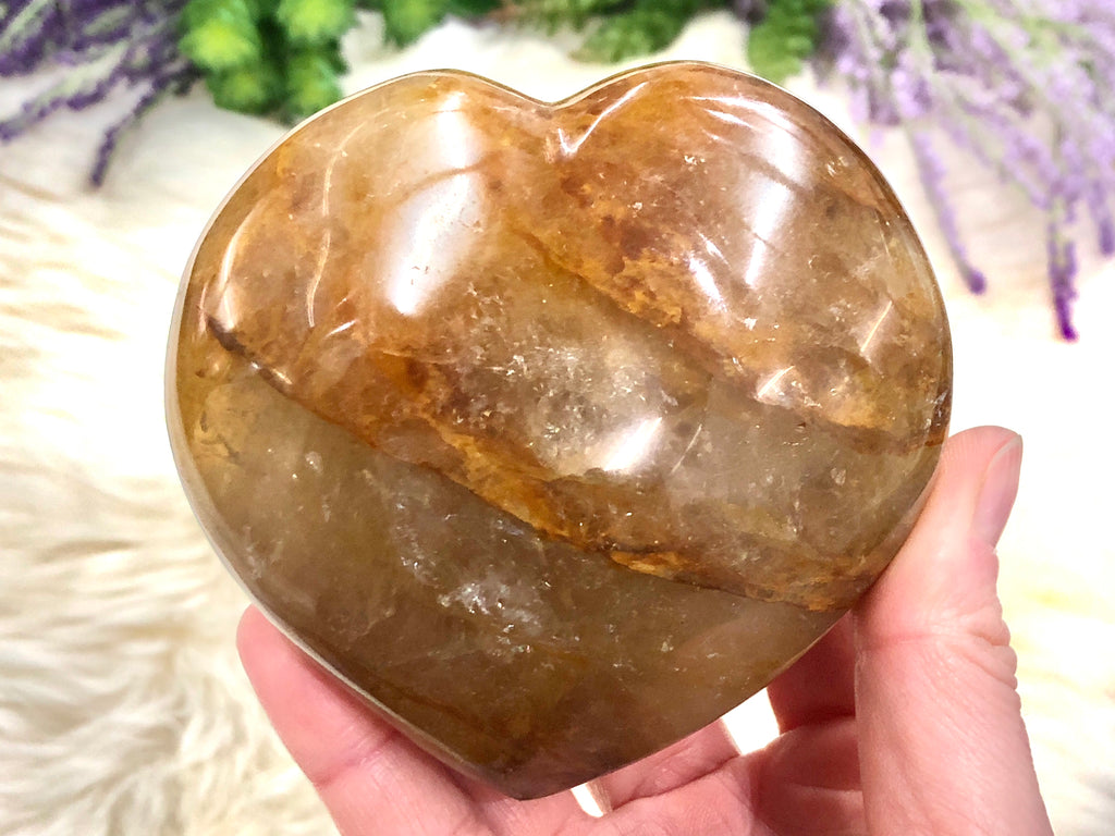 Hematoid Quartz Golden Healer Heart 88mm (BS)