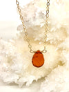 Gold Electroplated Carnelian Drop Necklace - Sacral Chakra