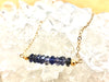 Water Sapphire Iolite Bar Necklace - September Birthstone Necklace