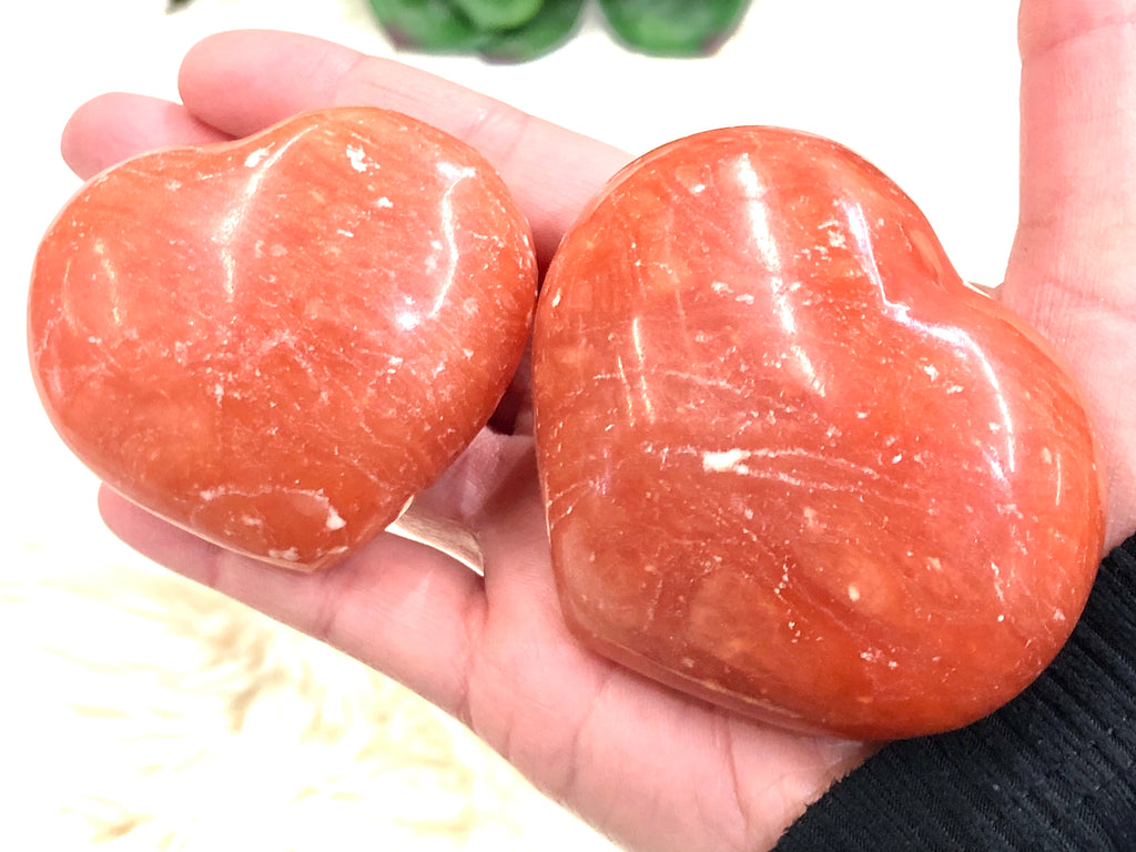 Orange Calcite Stone Heart