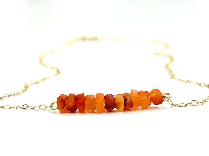 Raw Carnelian Bar Necklace