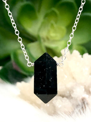 Black Tourmaline Empath Protection Necklace - October Birthstone - Libra Zodiac Gifts - Empath Jewelry