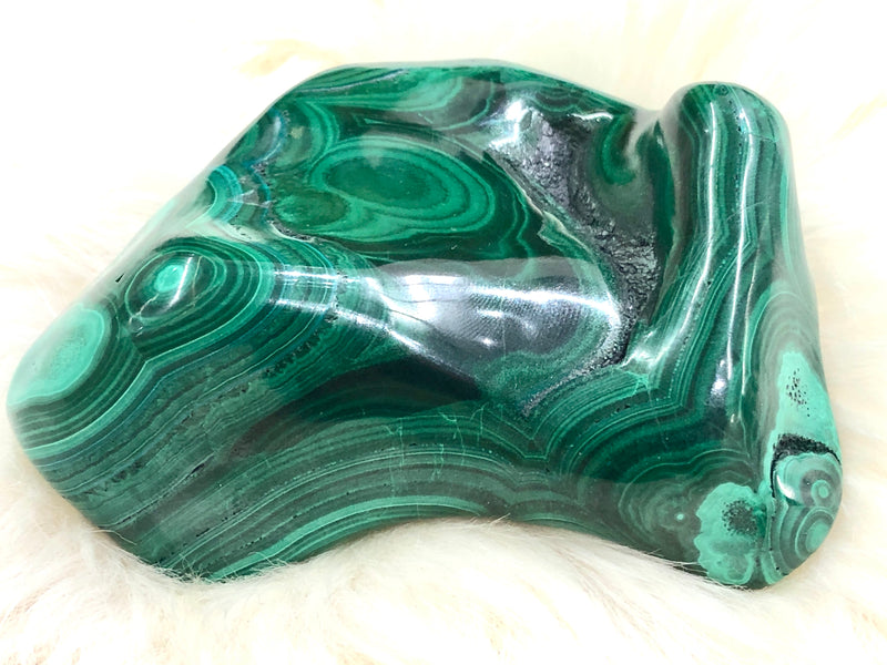 Real Malachite Stone Crystal Freeform 95mm HO