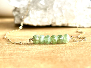 Green Kyanite Bar Necklace