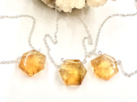 Citrine Pendant or Bar Style Necklace