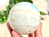 Blue Aragonite Caribbean Calcite Sphere 60mm EO