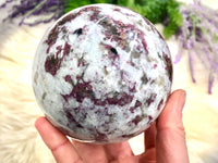 Pink Tourmaline Rubelite and Smoky Quartz Sphere 87mm (BM)