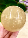 Honey Calcite Sphere 60mm QQ - Solar Plexus Chakra Stone