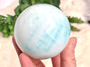 Blue Aragonite Caribbean Calcite Crystal Sphere 65mm ES